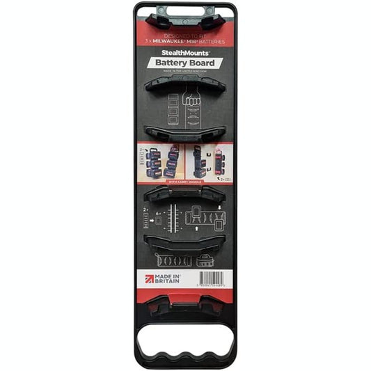 StealthMounts Milwaukee M18 Battery Holder Board with Handle