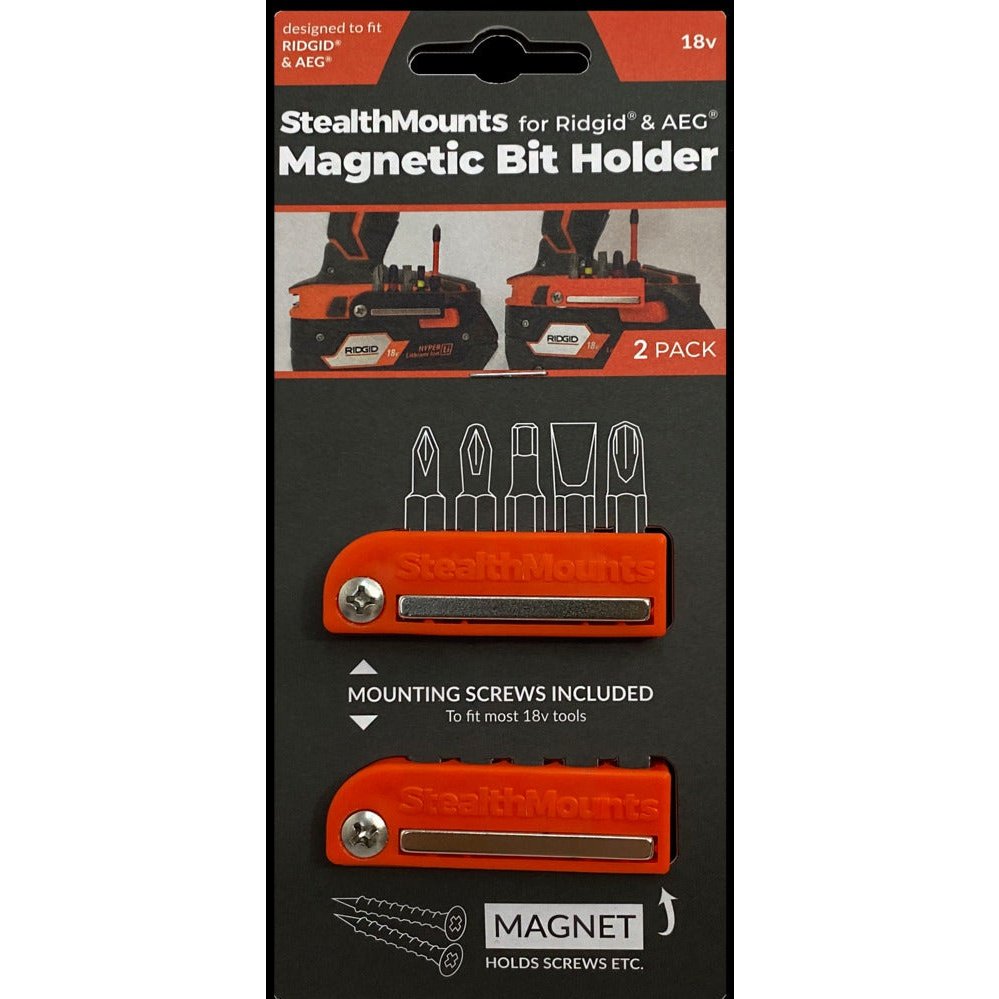 StealthMounts Magnetic Bit Holder for AEG & Ridgid 18v Tools