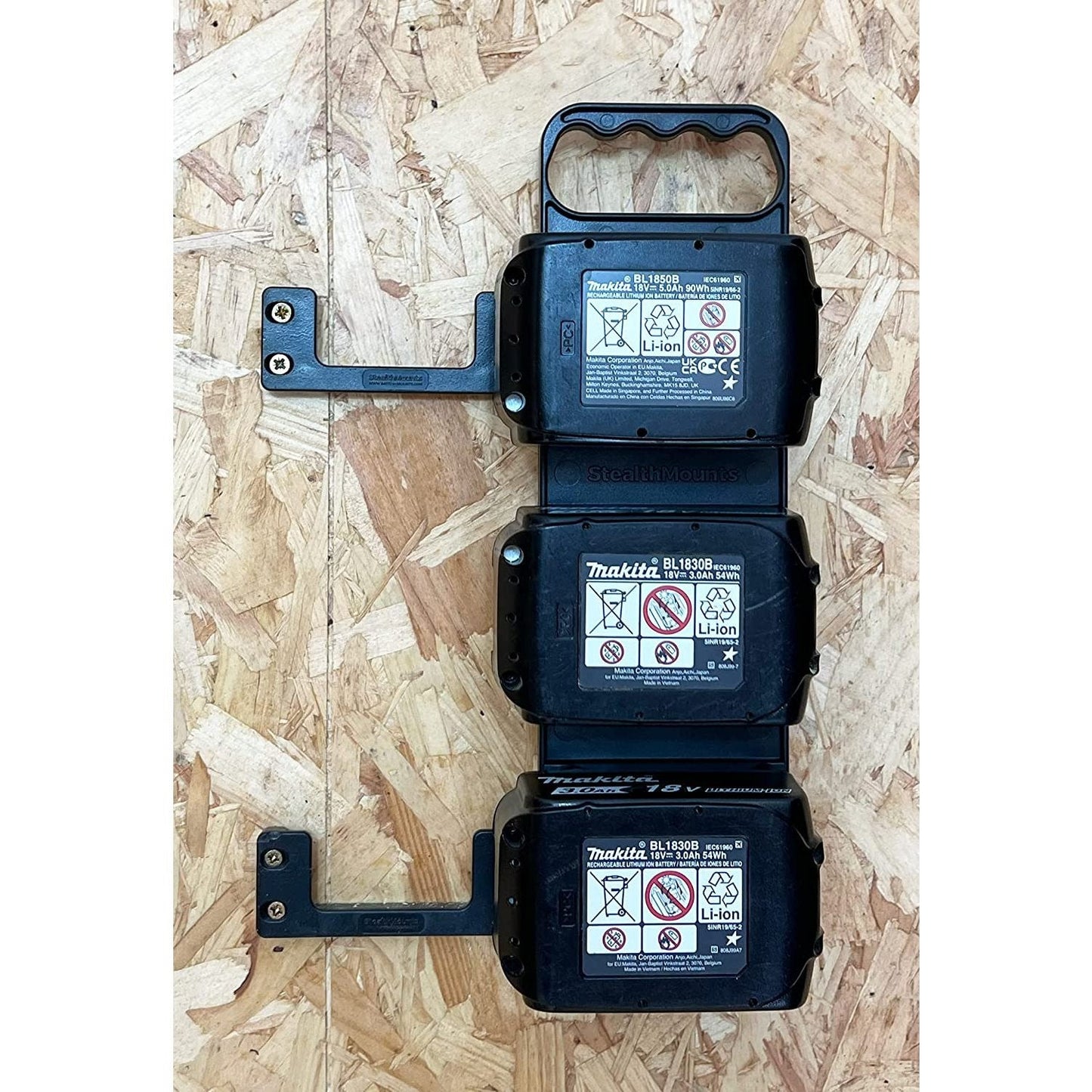 StealthMounts Makita 18V Battery Holder Board with Handle