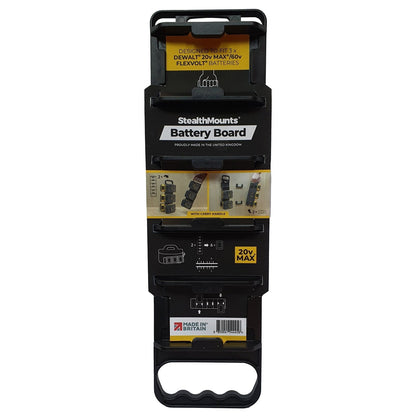 StealthMounts DeWalt 20V/60V Battery Holder Board with Handle