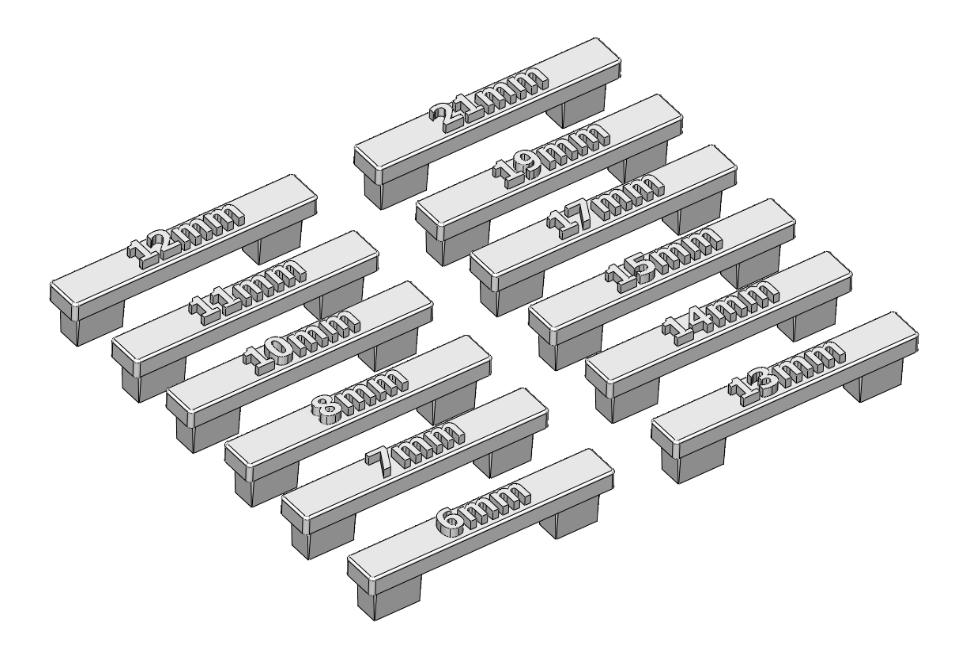 Metric Size Label Organizer