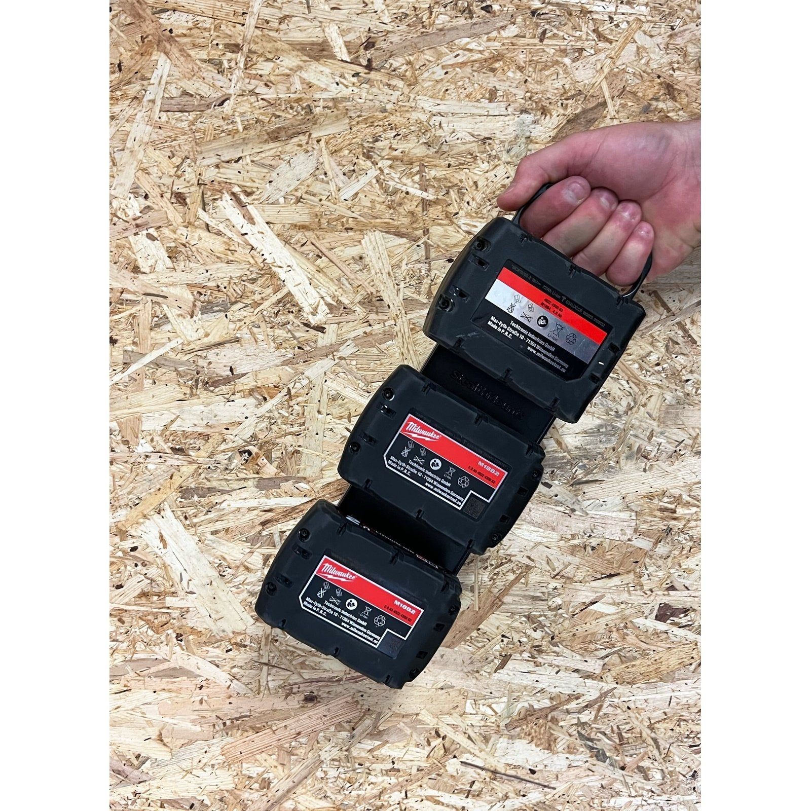 StealthMounts Milwaukee M18 Battery Holder Board with Handle and Packout Feet